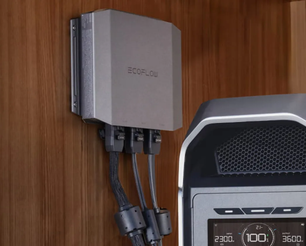 EcoFlow Alternator Charger Plus 1000 with solar cable connected